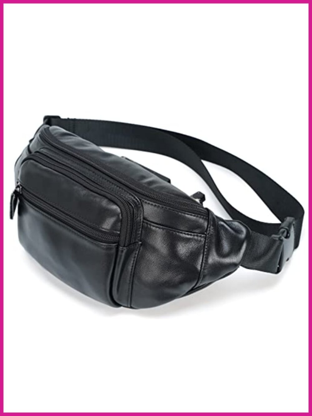 Genuine Leather Fanny Pack Waist Bag Travel Organizer Adjustable Belt - Picture 1 of 6